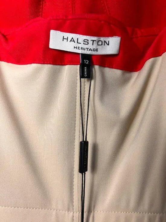 NWT HALSTON HERITAGE Strapless Structured Mini Dress in Red Lipstick Color Sz 12 - Picture 8 of 12